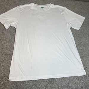 Bamboo Cool Shirt‎ Mens Large White Crewneck Bamboo Viscose Soft Basic Tee